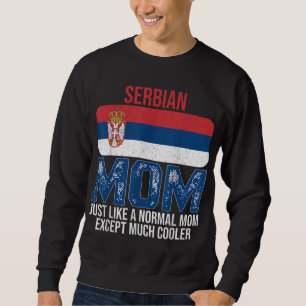 Vintage Serbian Mom Serbia Flag Design Mother's Da Sweatshirt