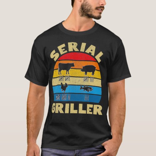 Vintage Serial Griller Barbecue Lovers Grillers ch T_Shirt