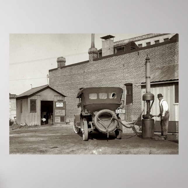 Vintage Service Station Poster (Front)