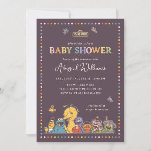 Vintage Sesame Street Character Baby Shower Invitation