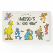 Vintage Sesame Street Characters Birthday Banner
