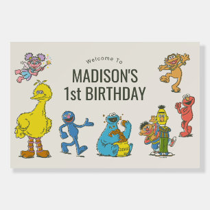 Vintage Sesame Street Characters Birthday Foam Boa Board