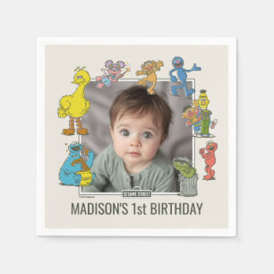 Vintage Sesame Street Characters Birthday Napkins
