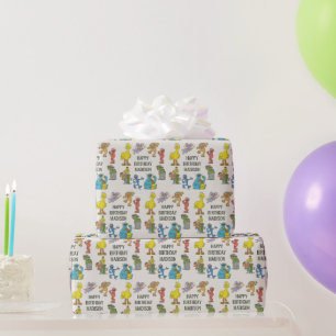 Vintage Sesame Street Characters Birthday Wrapping Wrapping Paper