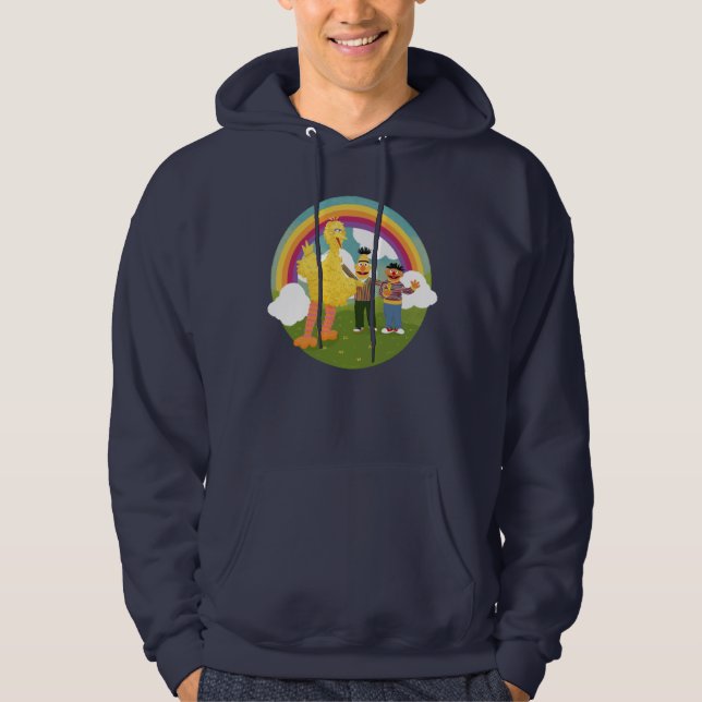 Vintage Sesame Street Friends Rainbow Hoodie (Front)
