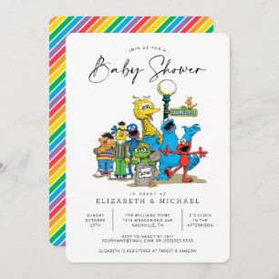 Vintage Sesame Street Pals Baby Shower Invitation