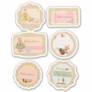 Vintage set of hand craft custom cut sticker