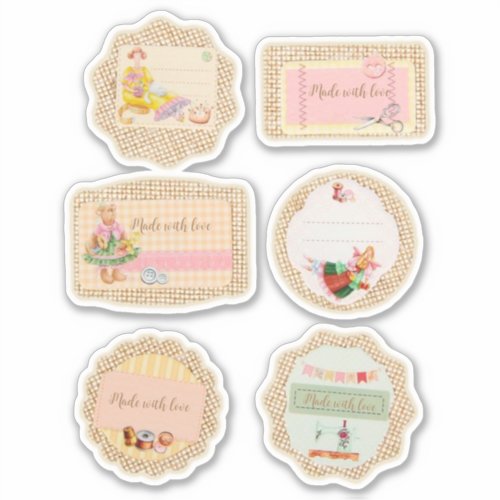 Vintage set of hand craft custom cut  sticker