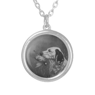 Vintage Setter with Grouse Necklace