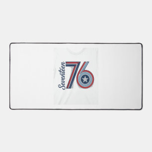 Vintage Seventeen 76 Patriotic Vector Shirt Design Desk Mat