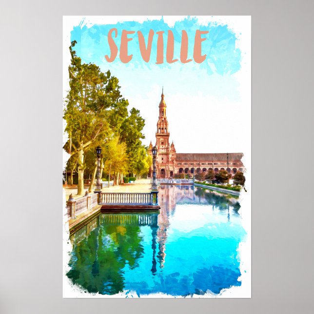 Vintage Sevilla Spain Andalucia  Poster (Front)