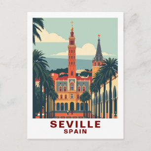 Vintage Seville, Spain Cathedral Travel Postcard