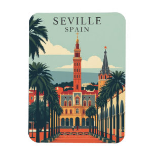 Vintage Seville Spain Cathedral Travel Souvenir Magnet
