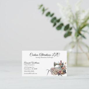 Vintage Sewing Alteration Business Card