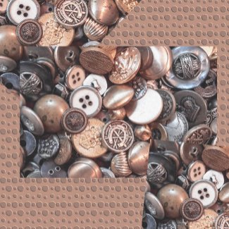 Vintage Sewing Buttons Brass Silver Gold Pewter