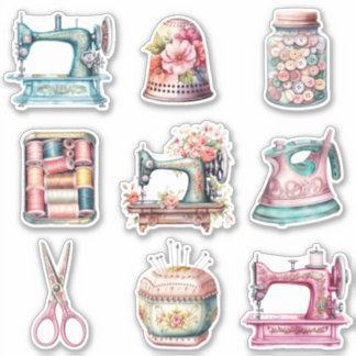 Vintage Sewing Elements Sticker