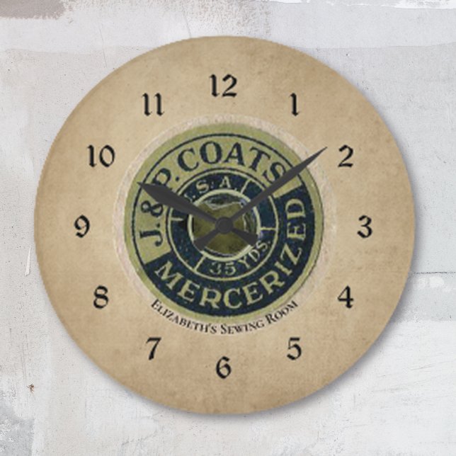 Vintage Sewing Ephemera Large Clock (Creator Uploaded)