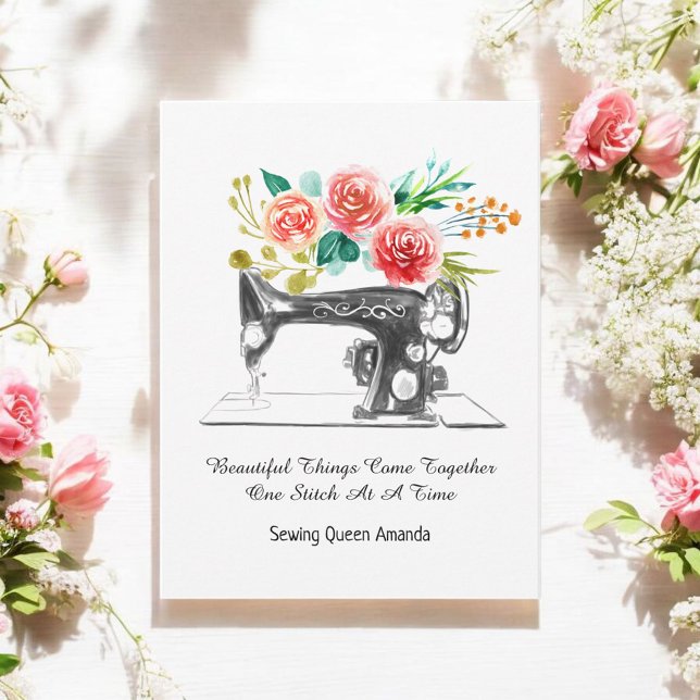 Vintage Sewing Machine Black White Postcard (Creator Uploaded)