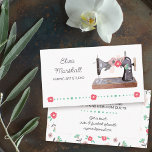 Vintage Sewing Machine Boho Floral Business Card<br><div class="desc">Vintage Sewing Machine Boho Floral business card with fully editable wording so you can include as much or as little as you wish, such as your name, business name or tagline, services or information, contact details and social media handles. The design features a vintage sewing machine decorated with boho flower...</div>