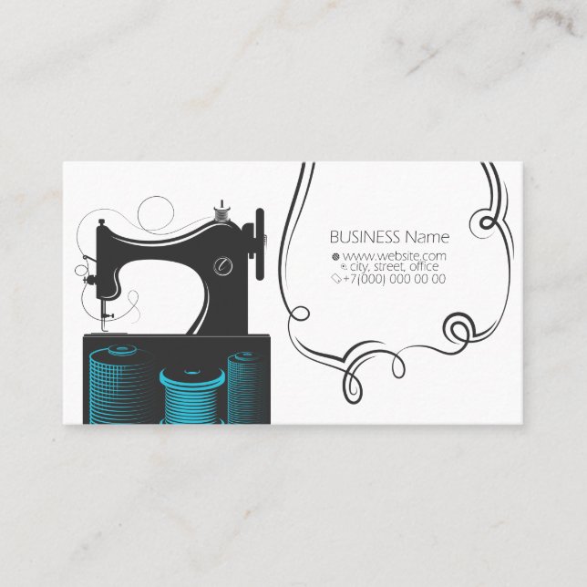 Vintage sewing machine business card (Front)