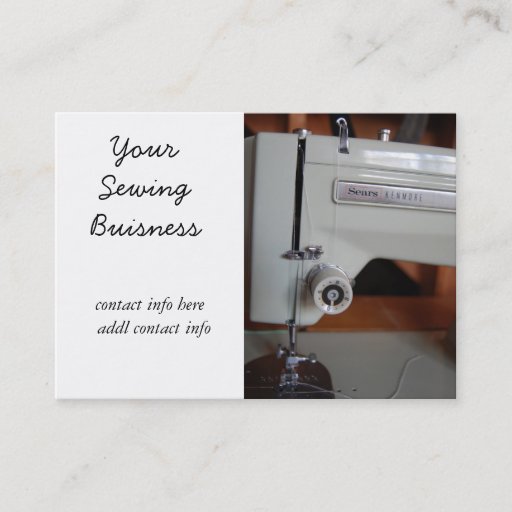 Customizable vintage sewing machine business cards