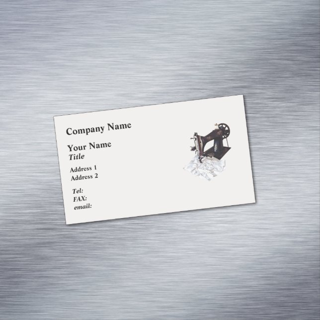 Vintage Sewing Machine Circa 1900 Business Card Magnet (In Situ)