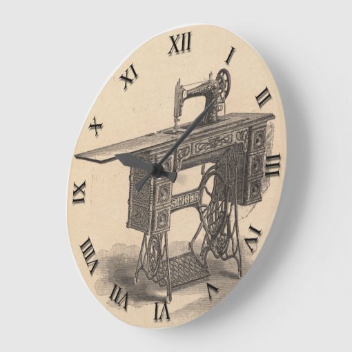 Vintage Sewing Machine Clock Zazzle