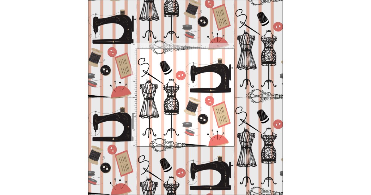 sewing themed fabric