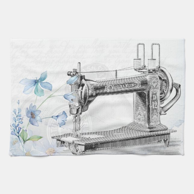 Vintage Sewing Machine. Kitchen Towel (Horizontal)