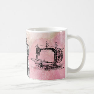 Vintage Sewing Machine & Notions Coffee Cup