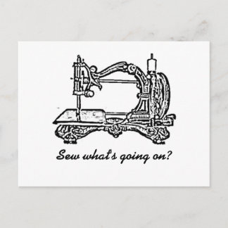 vintage sewing machine postcard