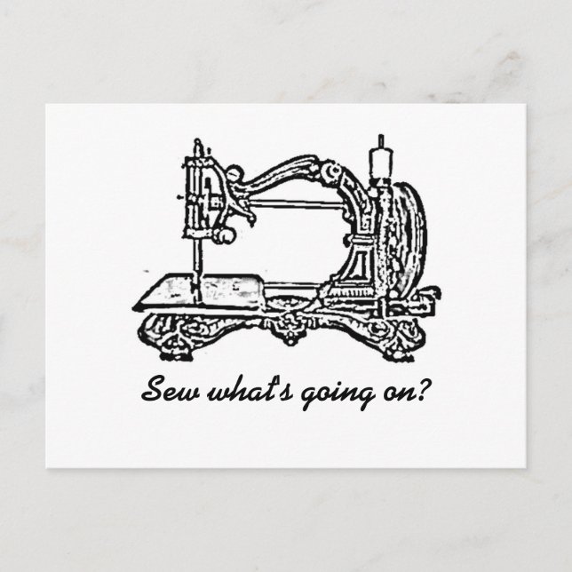 vintage sewing machine postcard (Front)