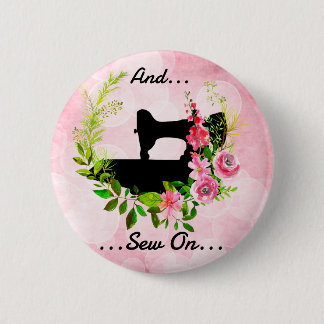 Vintage Sewing Machine Quilting Craft Theme Button