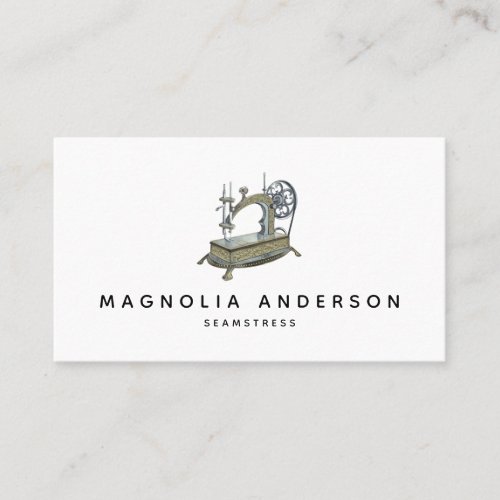Vintage Sewing Machine Seamstress Business Card