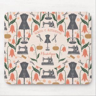 Vintage Sewing Machine Seamstress Tailor Mouse Pad