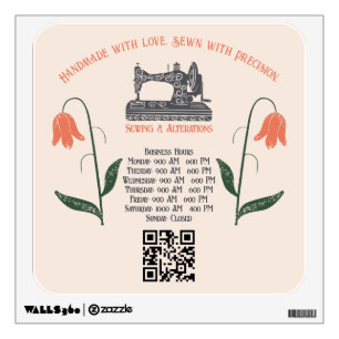 Vintage Sewing Machine Seamstress Wall Decal