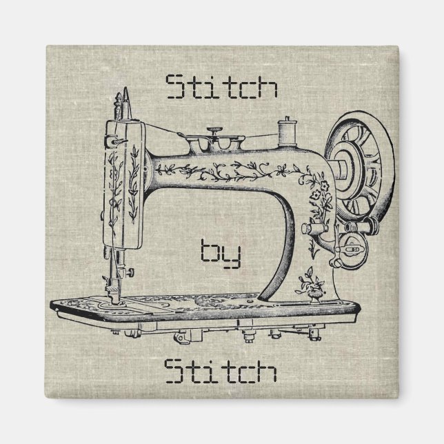 Vintage Sewing Machine Stitch by Stitch Magnet (Front)