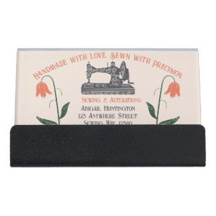 Vintage Sewing Machine Tailor Desk Business Card Holder