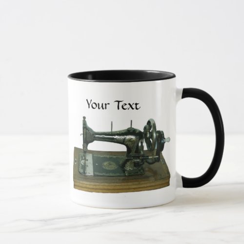 Vintage Sewing Machine with Text Mug