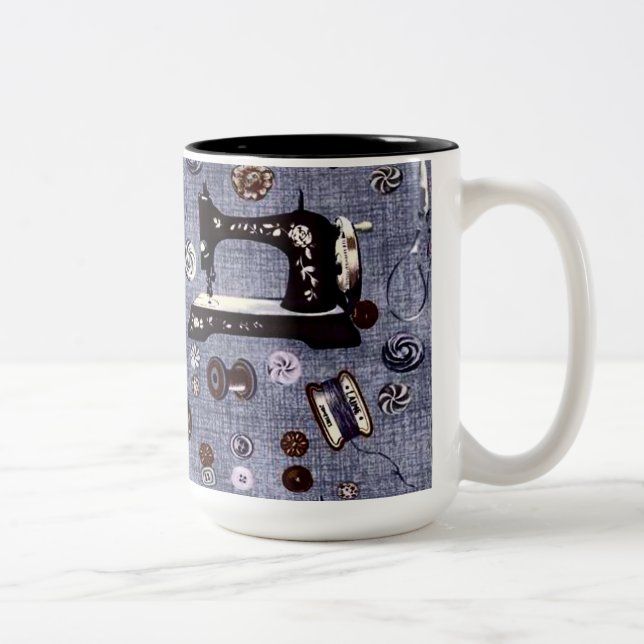 Vintage Sewing Machines Seamstress Coffee Mug (Right)