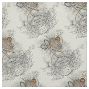 Vintage Sewing Notions Family Heirloom Fabric