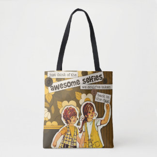 "Vintage Sewing Pattern Art" Selfie Tote Bag
