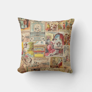 Vintage Sewing Pattern Throw Pillow