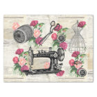 Vintage Sewing Pink Roses French Tissue Paper