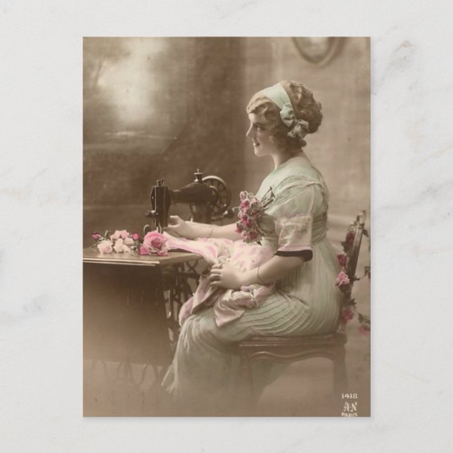 Vintage Sewing Postcard (Front)