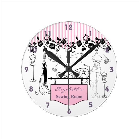 Vintage Sewing Room Clock | Zazzle.com