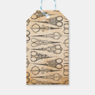 Vintage Sewing Scissors Scrapbook Gift Tags