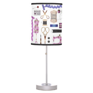 Vintage Sewing & seamstress Decor Table Lamp