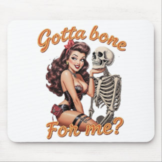 Vintage Sexy Halloween– "Got a Bone for Me ?" Mouse Pad