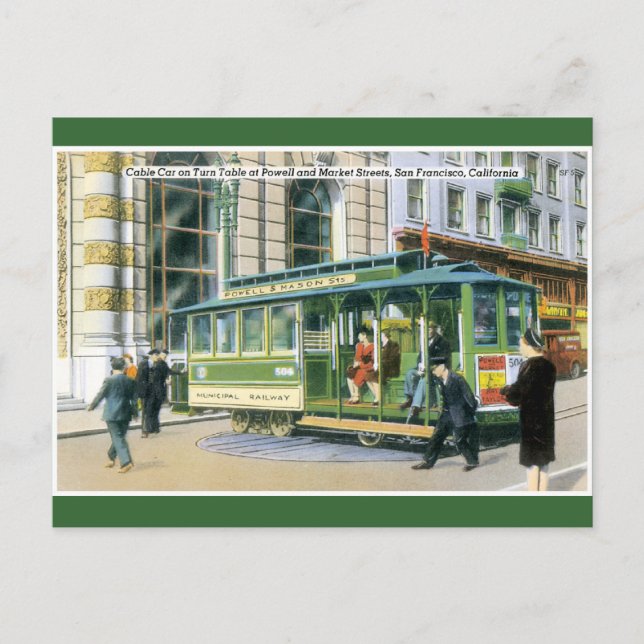 Vintage SF Cable Car Postcard (Front)